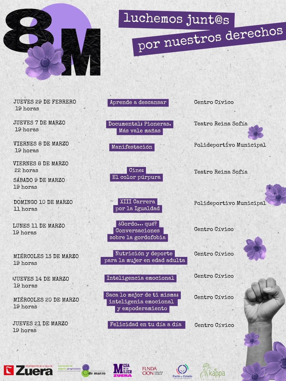 Programación por el Día Internacional de la Mujer - Ayuntamiento de Zuera
